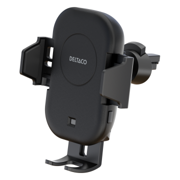 Wireless car charger, 15 W, automatic open and close, dual mounts, black