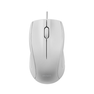 Wired optical mouse, 3 buttons w/ a scroll, 1200 DPI, white