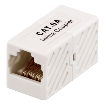 Coupler CAT6a, UTP (unshielded), female-female, white