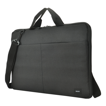 Recycled 15.6-16" Laptop sleeve, handles, shoulder strap, black