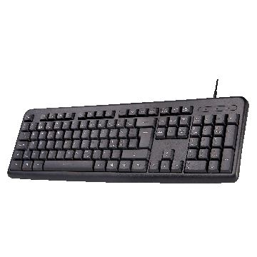 Tastatur, nordisk layout, USB, sort